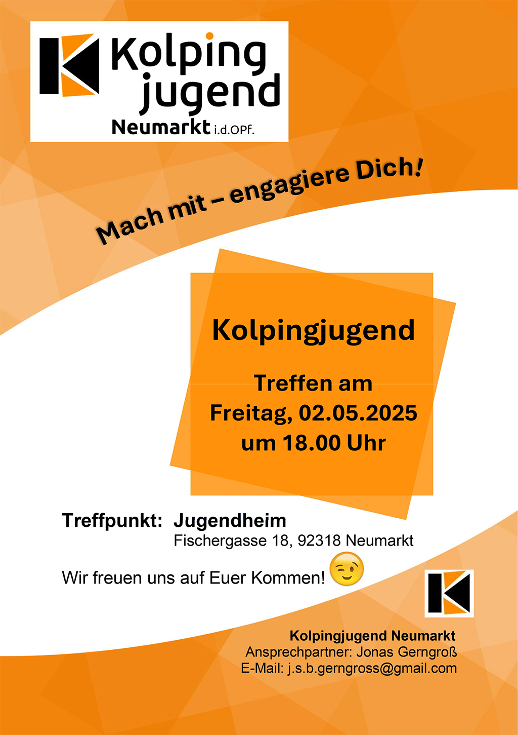 Plakat Kolpingjugend Treffen 02.05.25